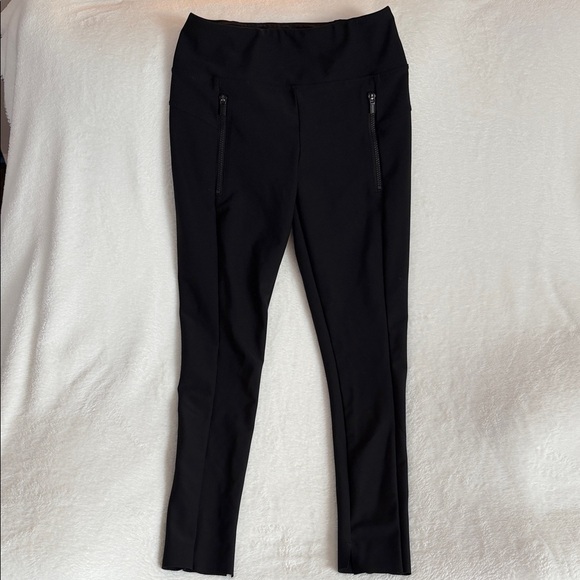 Athleta Stellar Tight Pants Black Zip Pockets Travel Stretch Size S - Picture 1 of 7